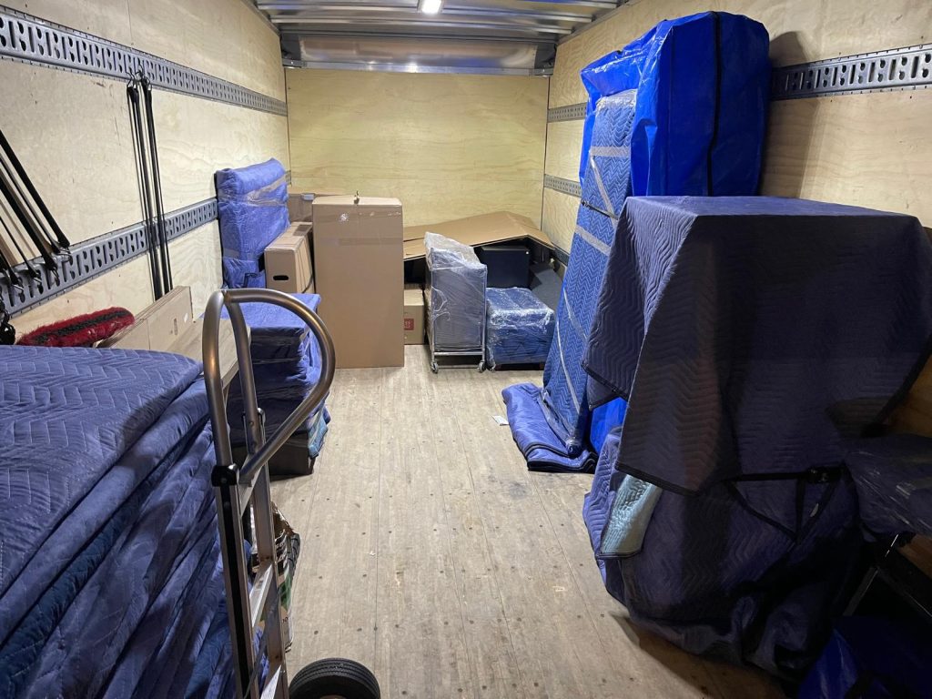 Furniture carefully packed and protected for a residential move